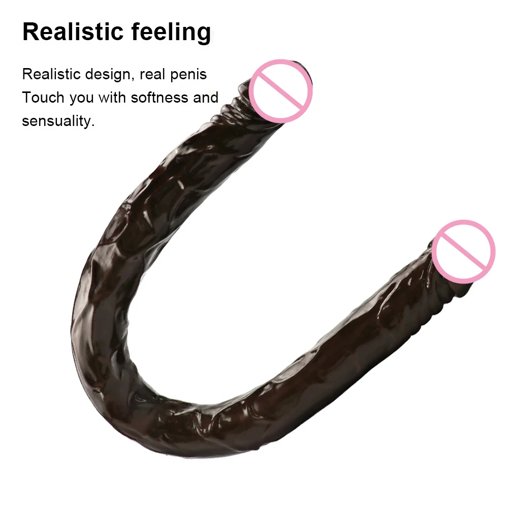 Super Long Double head Dildo Jelly Realistic Dildo Double Ended Dildo Flexible Big Penis for Lesbian Women Masturbator Sex Toys