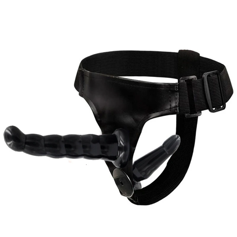 Double Penis Dual Ended Strapon Ultra Elastic Harness Belt Strap On Dildo Adult Sex Toys for Woman Couples Anal Soft Dildo