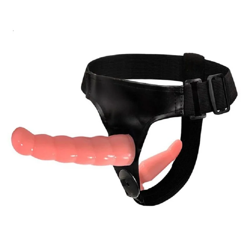 Double Penis Dual Ended Strapon Ultra Elastic Harness Belt Strap On Dildo Adult Sex Toys for Woman Couples Anal Soft Dildo