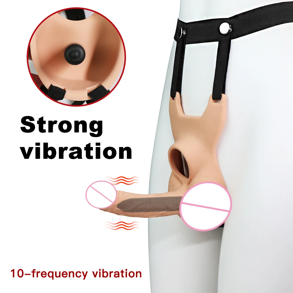 3 Size Wearable Vibrators Dildo for Panties double penetration Penis  Anal Toy Butt Plug For Lesbian Gay Adjustable Strap silent