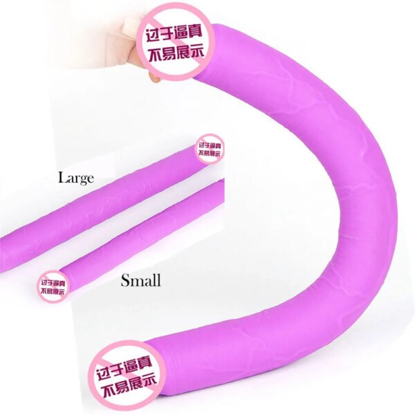 Double Penetration Vagina Anal Stimulation Dildo For Women 49cm Long Realistic Penis Soft Double Ended Dildo Lesbian Sex Product