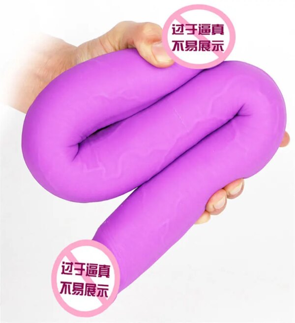 Double Penetration Vagina Anal Stimulation Dildo For Women 49cm Long Realistic Penis Soft Double Ended Dildo Lesbian Sex Product