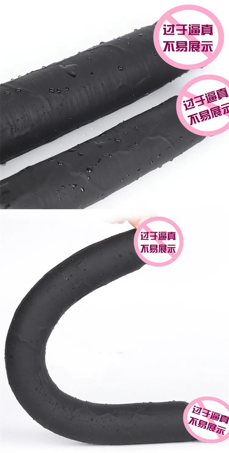 Double Penetration Vagina Anal Stimulation Dildo For Women 49cm Long Realistic Penis Soft Double Ended Dildo Lesbian Sex Product