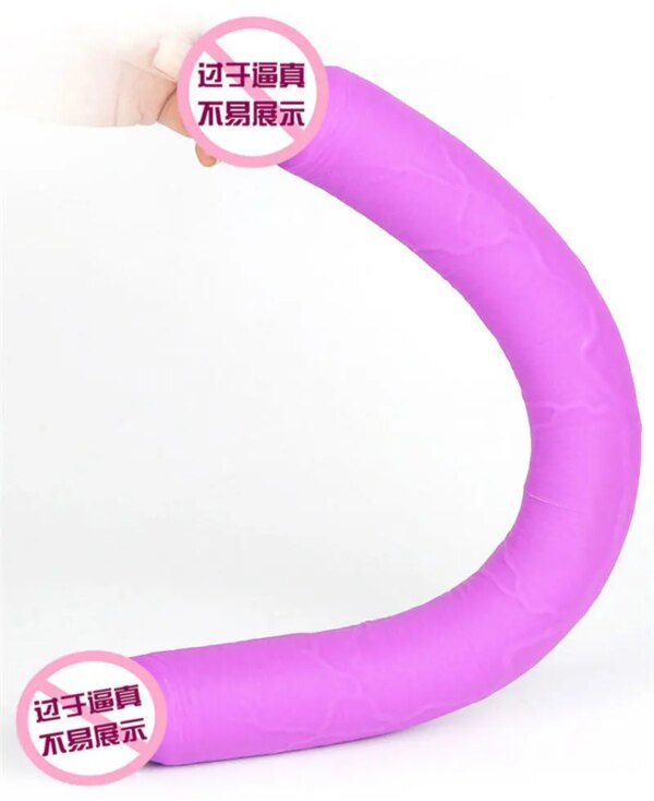 Double Penetration Vagina Anal Stimulation Dildo For Women 49cm Long Realistic Penis Soft Double Ended Dildo Lesbian Sex Product