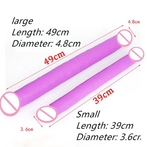 Double Penetration Vagina Anal Stimulation Dildo For Women 49cm Long Realistic Penis Soft Double Ended Dildo Lesbian Sex Product