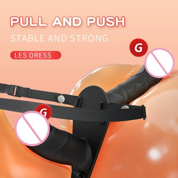 Lesbian Strapon Dildo Double Penis Dual Ended Strapon Harness Belt Strap On Dildo Adult Sex Toys for Woman Couple