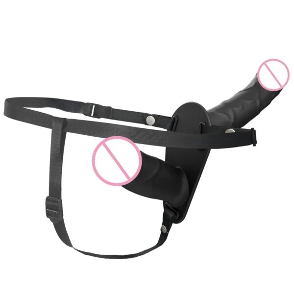 Lesbian Strapon Dildo Double Penis Dual Ended Strapon Harness Belt Strap On Dildo Adult Sex Toys for Woman Couple