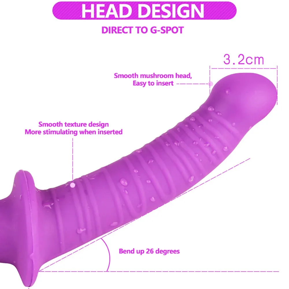 Double Head Dildo for Lesbian Couples Strapon Silicone Clitoris Stimulator Anal Vaginal Massage Double Ended Penetration Sex Toy