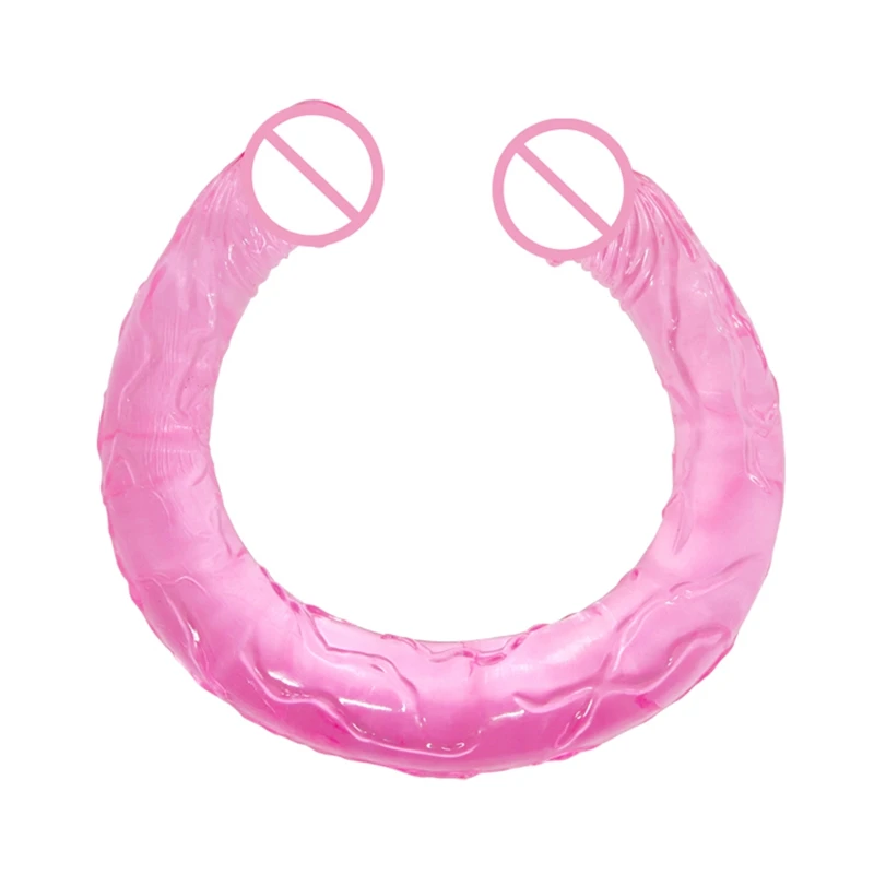 BAILE Flexible Realistic Double Ended Dildo Lesbian Long Double Headed Dildo Penetration Penis Sex Toy for Female