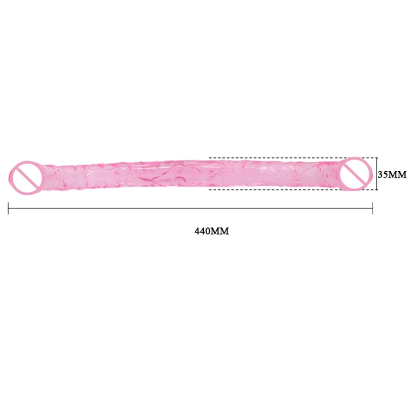 BAILE Flexible Realistic Double Ended Dildo Lesbian Long Double Headed Dildo Penetration Penis Sex Toy for Female