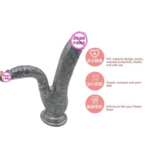 Realistic Double Ended Dildo Sex Toys For Woman or Couple Dual Sided Headed Penetration Dong Device With Simulated Penile Sucker