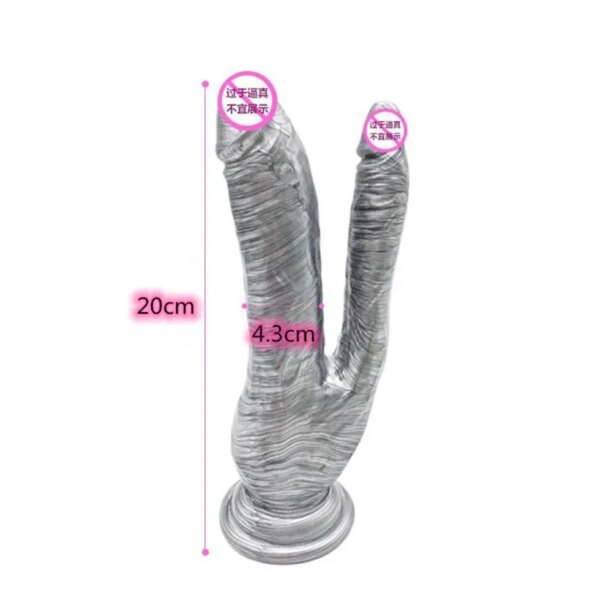 Realistic Double Ended Dildo Sex Toys For Woman or Couple Dual Sided Headed Penetration Dong Device With Simulated Penile Sucker