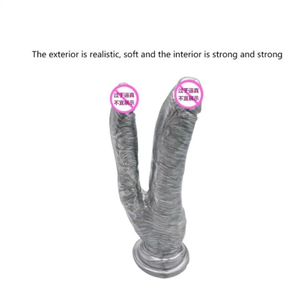 Realistic Double Ended Dildo Sex Toys For Woman or Couple Dual Sided Headed Penetration Dong Device With Simulated Penile Sucker