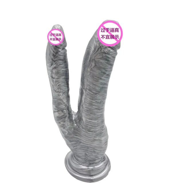 Realistic Double Ended Dildo Sex Toys For Woman or Couple Dual Sided Headed Penetration Dong Device With Simulated Penile Sucker