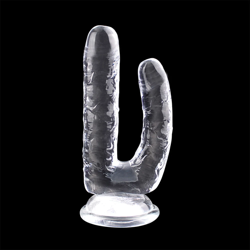 Realistic Double Ended Dildo Sex Toy for Women or Couples Dual Sided Headed Penetration Dong Device with Simulated Penile Sucker