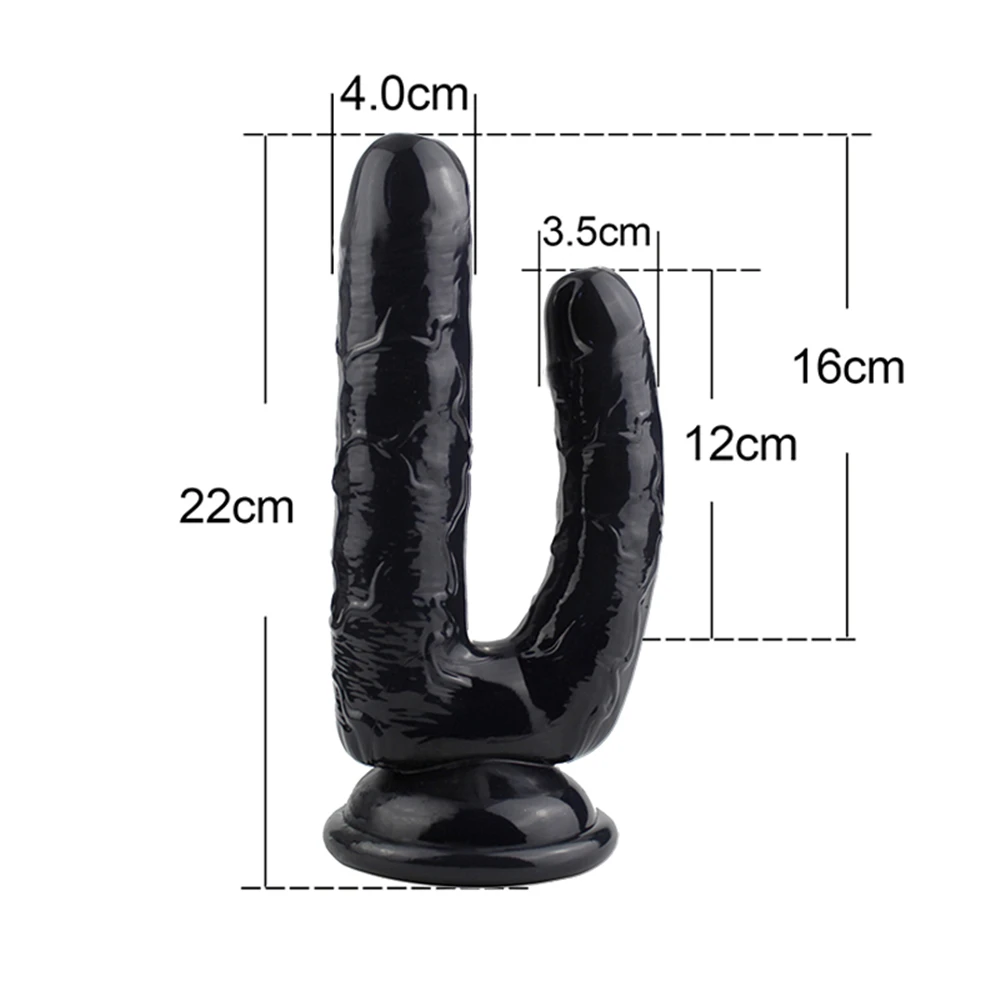 Realistic Double Ended Dildo Sex Toy for Women or Couples Dual Sided Headed Penetration Dong Device with Simulated Penile Sucker