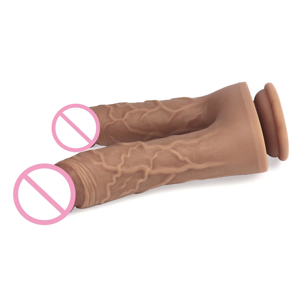 Realistic Double Ended Dildos Sex Toys For Woman or Couples Dual Sided Headed Penetration Device With Simulated Penile Sucker