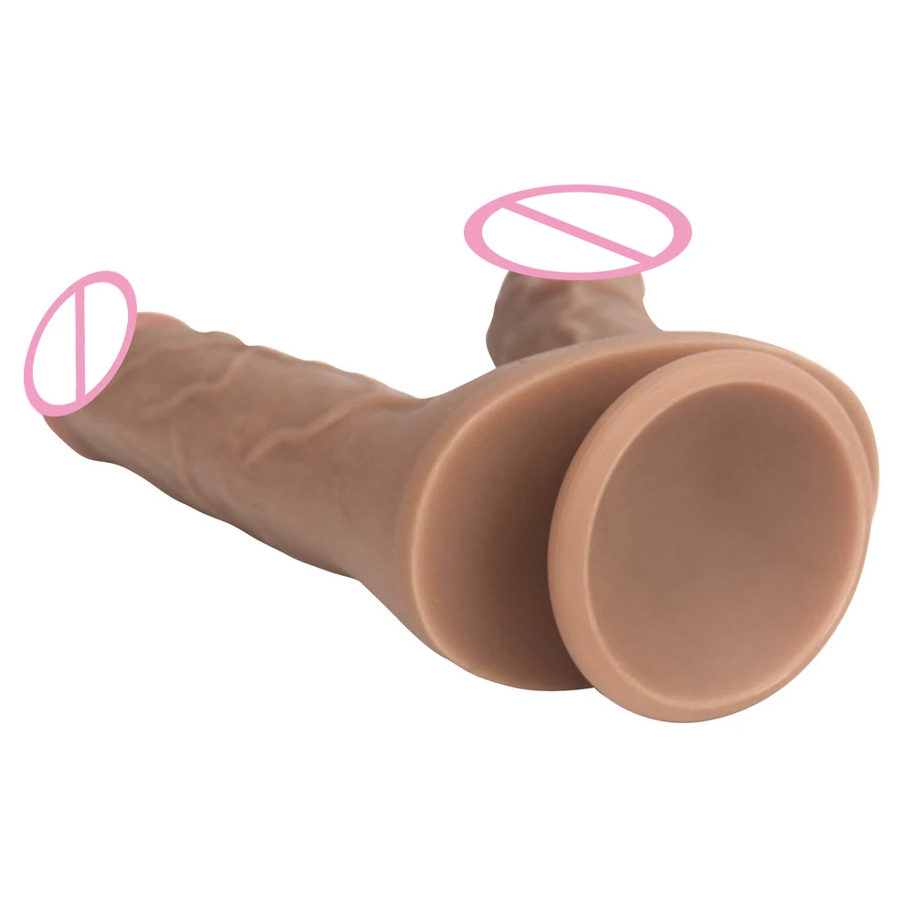 Realistic Double Ended Dildos Sex Toys For Woman or Couples Dual Sided Headed Penetration Device With Simulated Penile Sucker