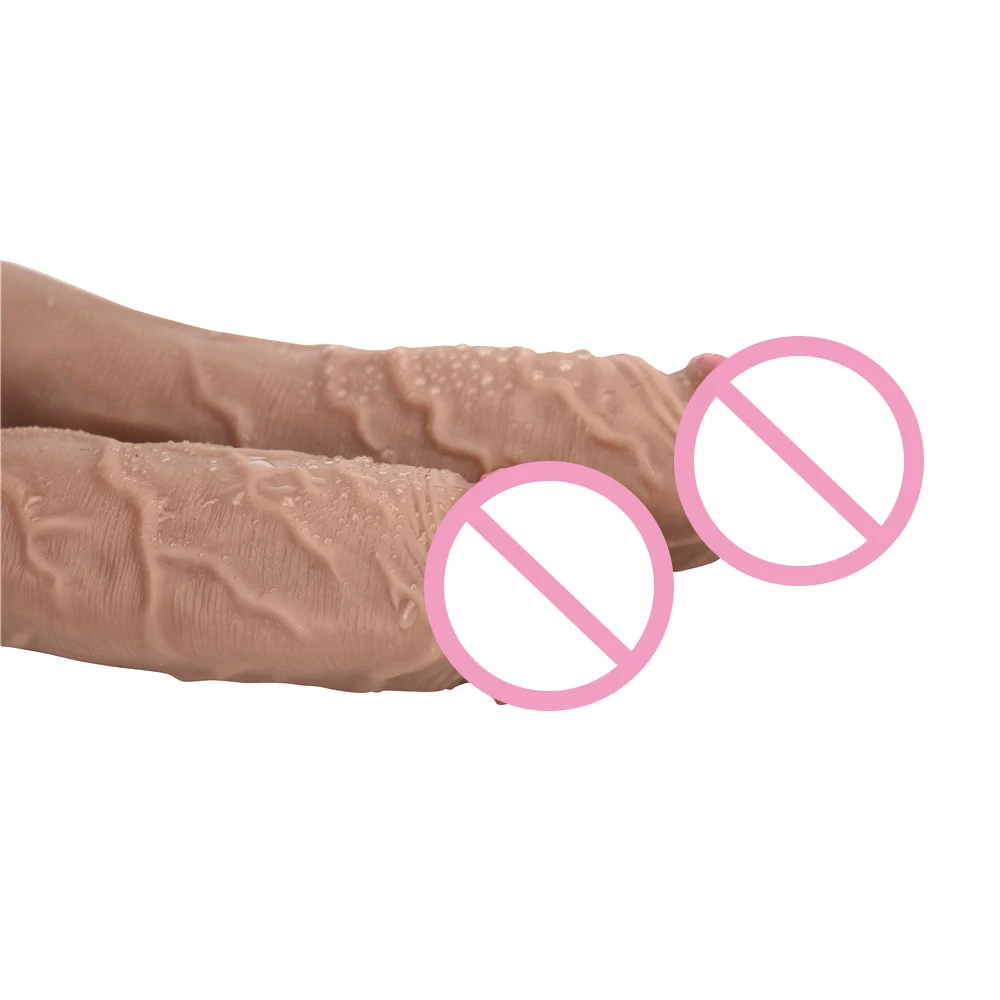 Realistic Double Ended Dildos Sex Toys For Woman or Couples Dual Sided Headed Penetration Device With Simulated Penile Sucker
