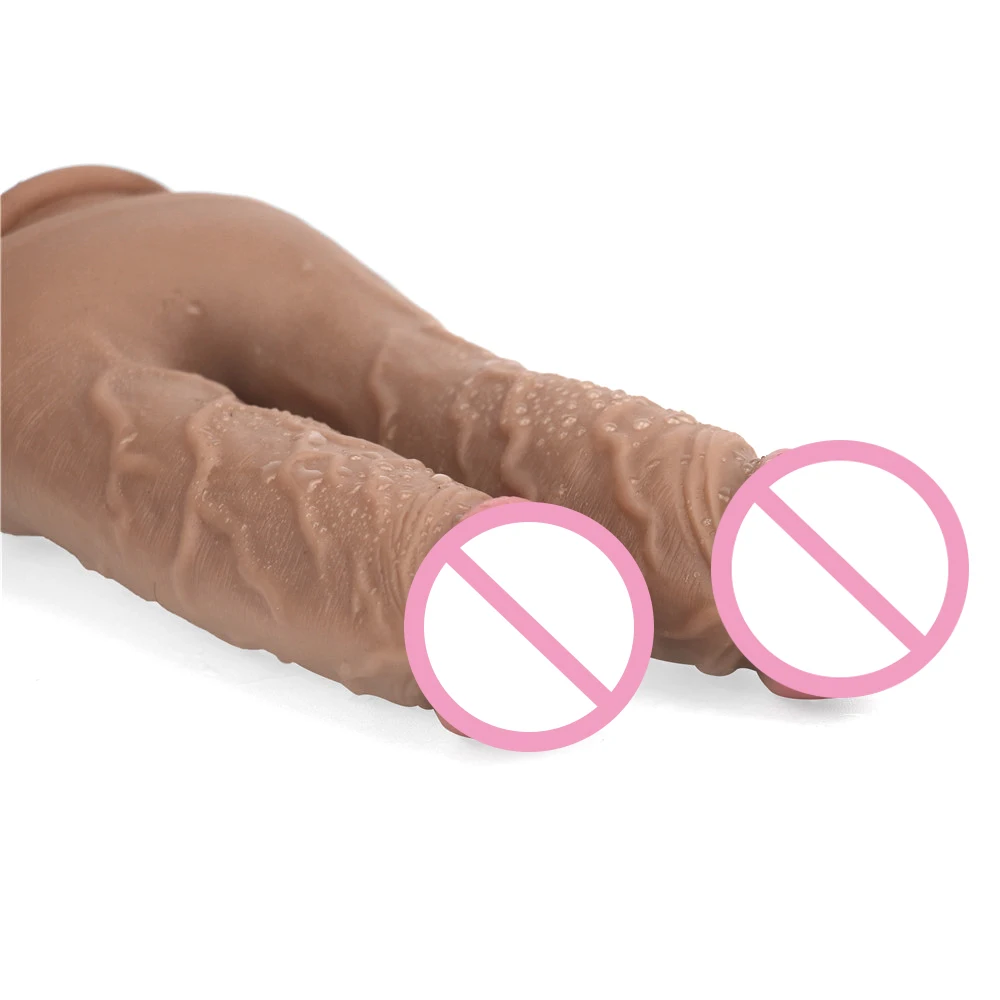 Realistic Double Ended Dildos Sex Toys For Woman or Couples Dual Sided Headed Penetration Device With Simulated Penile Sucker