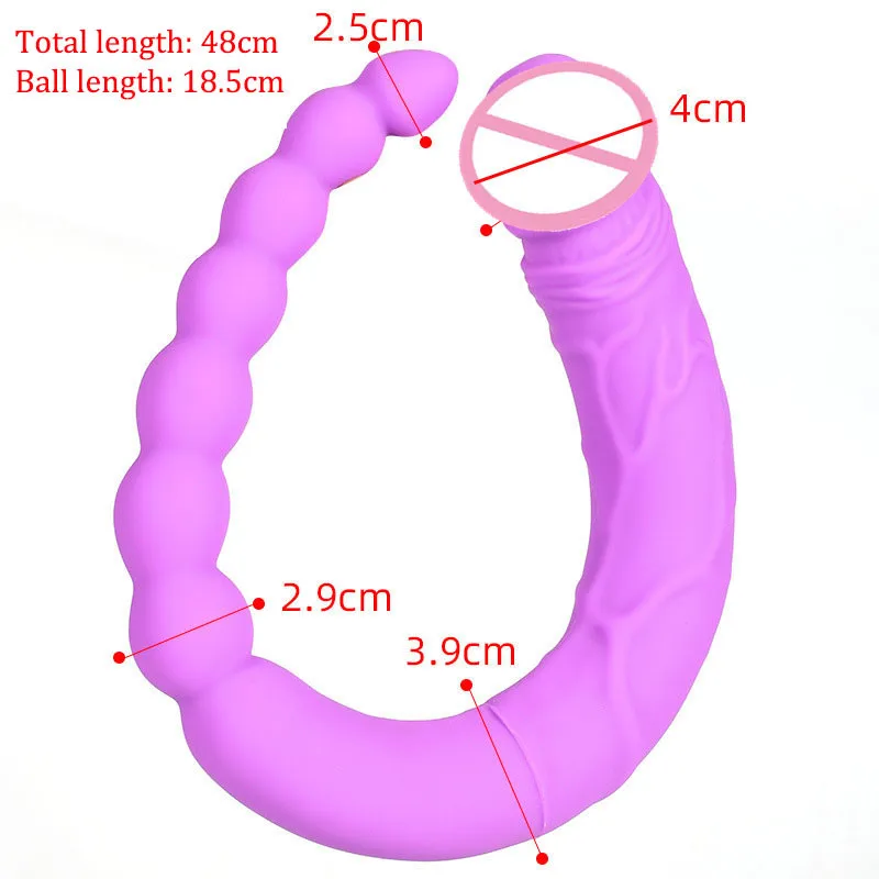 Anal Beads Double Ended Dildo Lesbian Sex Toys Long Realistic Penis Double Penetration Vagina Anal Stimulation dildos For Women