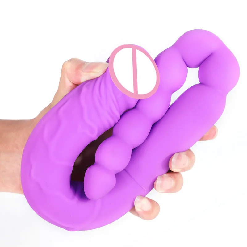 Anal Beads Double Ended Dildo Lesbian Sex Toys Long Realistic Penis Double Penetration Vagina Anal Stimulation dildos For Women