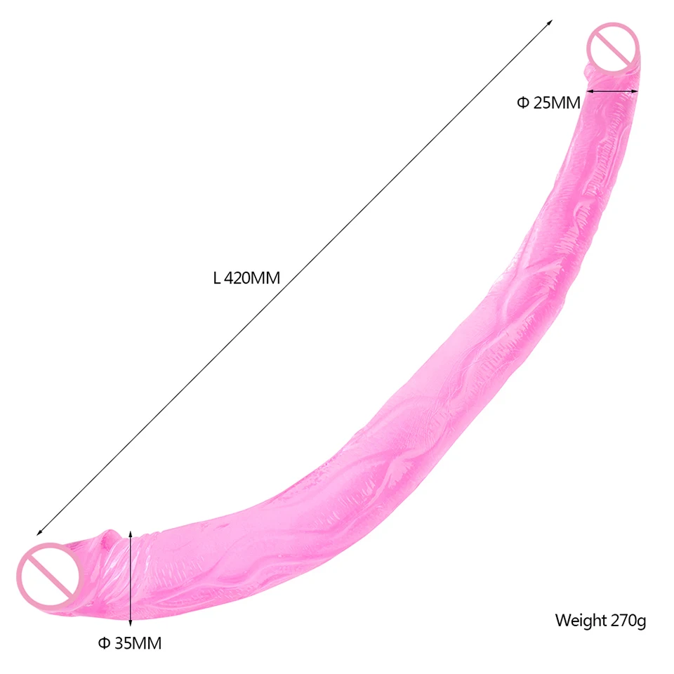 Erotic Silicone Long Dildo Realistic Soft Jelly Double Ended Penis Anal Lesbian Double Penetration Dick Adult Sex Toys for Woman