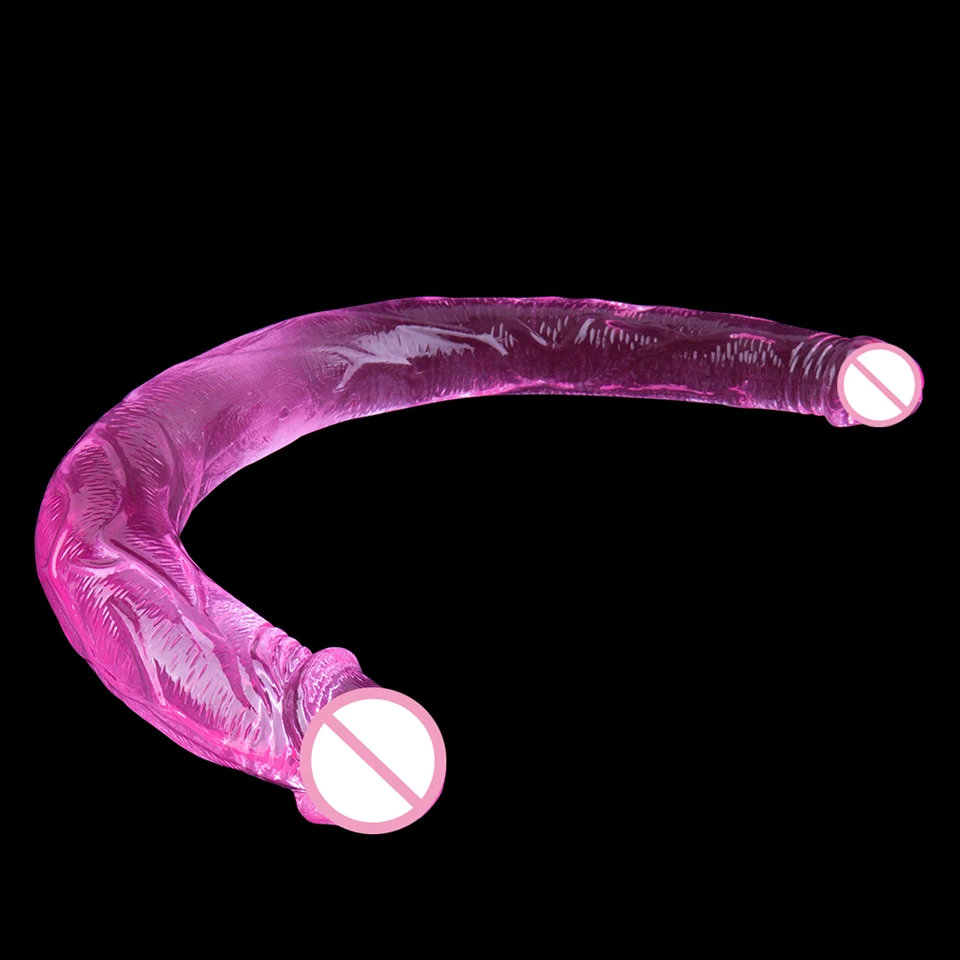Erotic Silicone Long Dildo Realistic Soft Jelly Double Ended Penis Anal Lesbian Double Penetration Dick Adult Sex Toys for Woman
