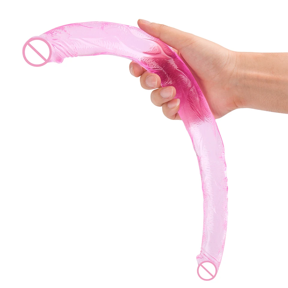 Erotic Silicone Long Dildo Realistic Soft Jelly Double Ended Penis Anal Lesbian Double Penetration Dick Adult Sex Toys for Woman