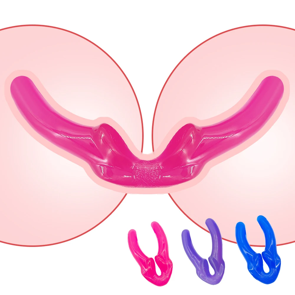 Super Soft Dildo Double Head Strapon Silicone Dildos For Lesbian Couples Underwear Double Ended Penetration Sex Toys For Woman Super Soft Dildo Double Head Strapon Silicone Dildos For Lesbian Couples Underwear Double Ended Penetration Sex Toys For Woman