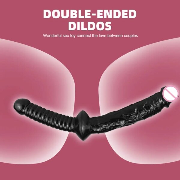 Double Ended Penetration Dildos Realistic Double Headed Phallus Stimulation Vagina and Anus Long Dick Sex Toys for Women Lesbian