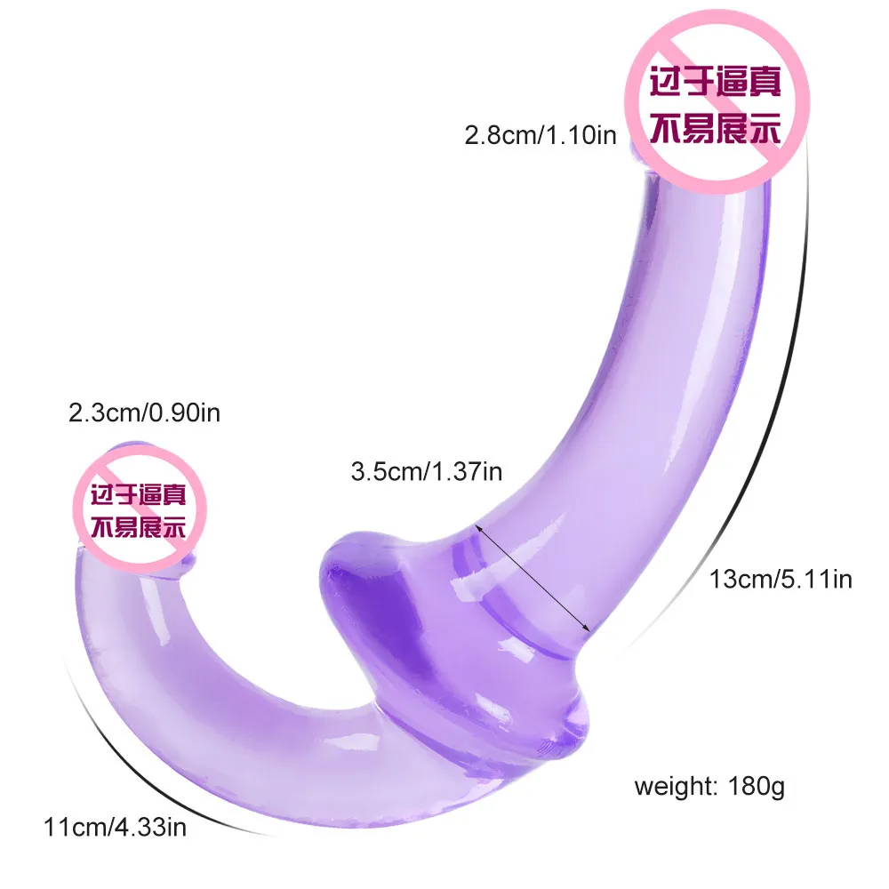 Soft And Smooth Double Penetration Dildo Long 2 Headed Penis Duol Ended Dick Cock Anal Masturbation For Lesbian Couples Sex Toys