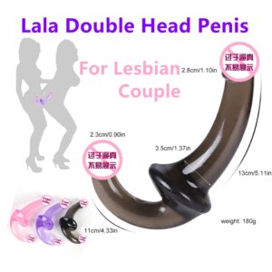 Soft And Smooth Double Penetration Dildo Long 2 Headed Penis Duol Ended Dick Cock Anal Masturbation For Lesbian Couples Sex Toys