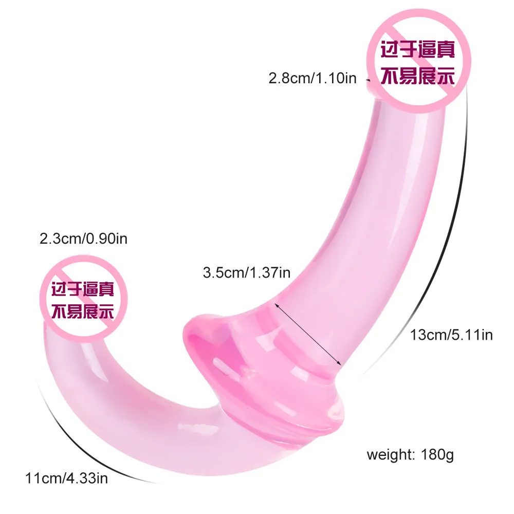 Soft And Smooth Double Penetration Dildo Long 2 Headed Penis Duol Ended Dick Cock Anal Masturbation For Lesbian Couples Sex Toys