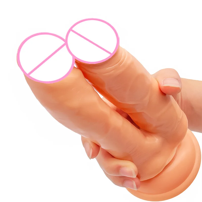 Double Head Dildos Penetration G-spot Stimulation of Vagina and Anus Penis Dual Ended Phallus Erotic Toys for Women Butt Plug