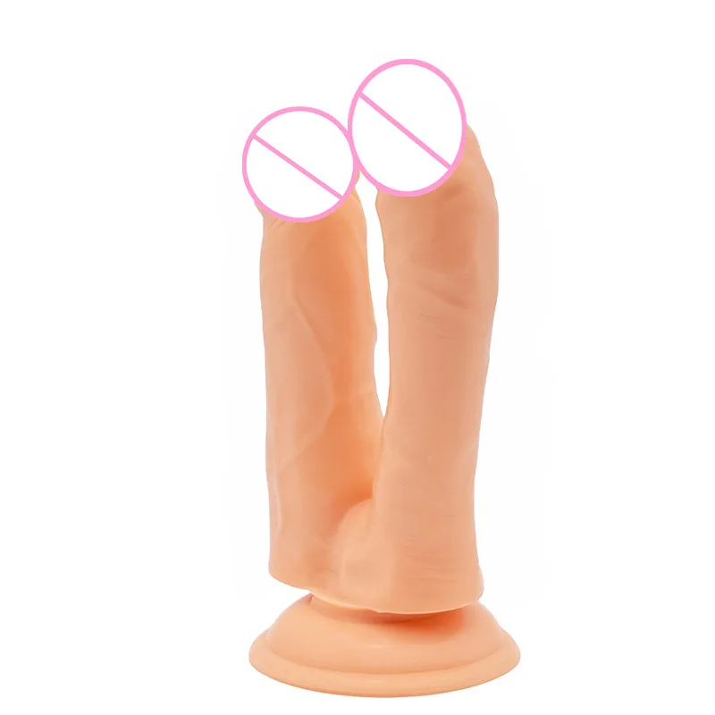 Double Head Dildos Penetration G-spot Stimulation of Vagina and Anus Penis Dual Ended Phallus Erotic Toys for Women Butt Plug