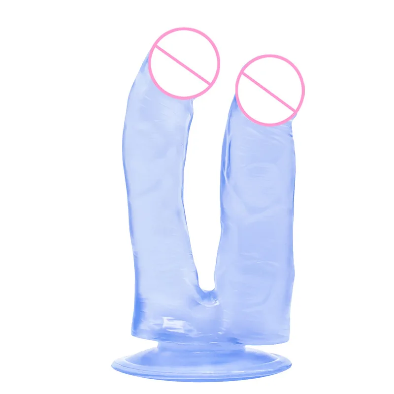 Double Head Dildos Penetration G-spot Stimulation of Vagina and Anus Penis Dual Ended Phallus Erotic Toys for Women Butt Plug