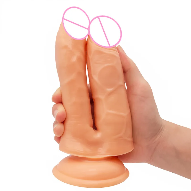 Double Head Dildos Penetration G-spot Stimulation of Vagina and Anus Penis Dual Ended Phallus Erotic Toys for Women Butt Plug