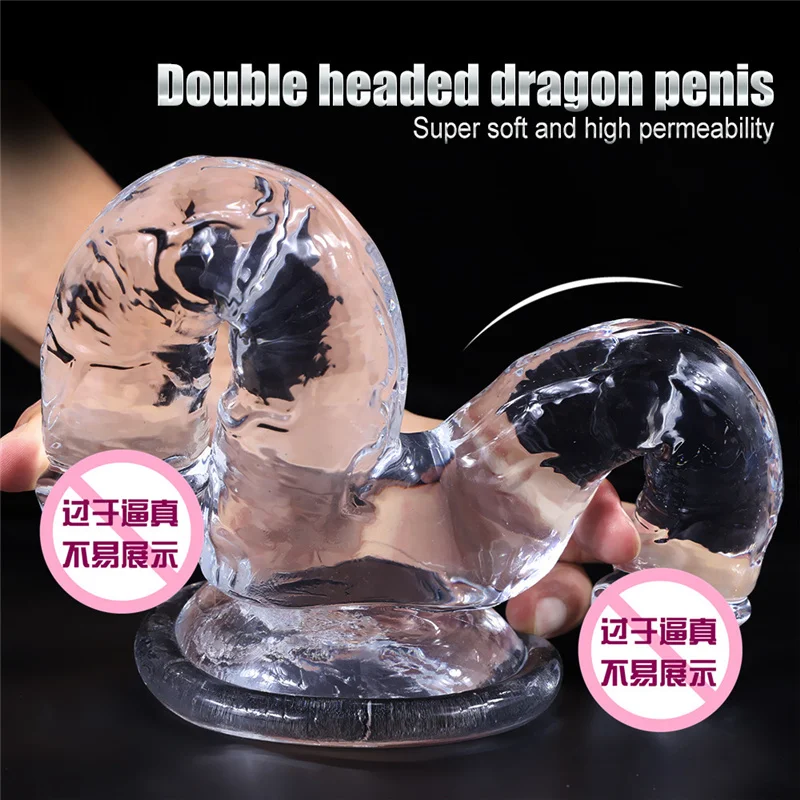 Realistic Double Ended Anal Dildo Penetration Vagina and Anus Soft Skin Feeling Penis Femme Masturbation Cock Sex Toys for Women