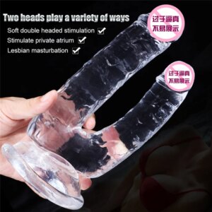 Realistic Double Ended Anal Dildo Penetration Vagina and Anus Soft Skin Feeling Penis Femme Masturbation Cock Sex Toys for Women