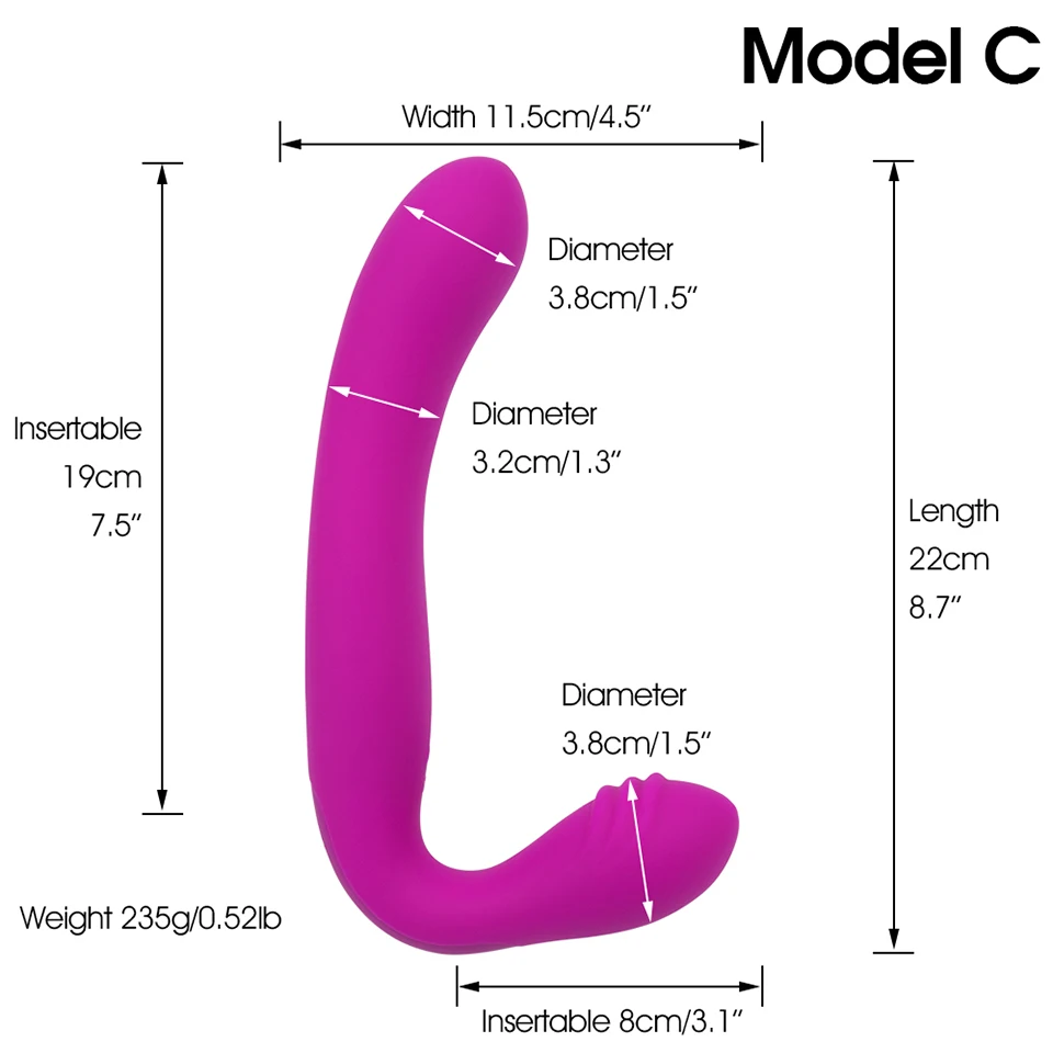 Erotic Strapless Strapon Dildo Vibrator Pegging Anal G Spot Double Ended Penis Lesbian Toys for Adults Gay Sex Toys for Woman