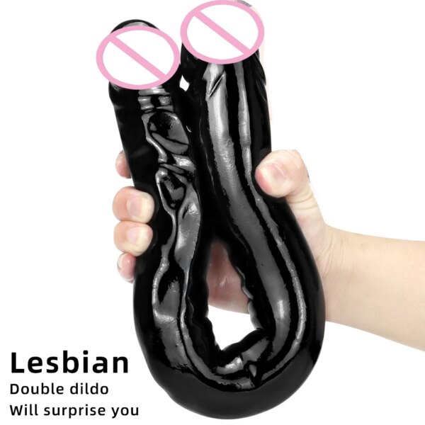 Long Double Head Dildo Realistic Penis Double End Phallus Anal Plug Big Penis for Women Lesbian Masturbator for Adult Sex Toys18