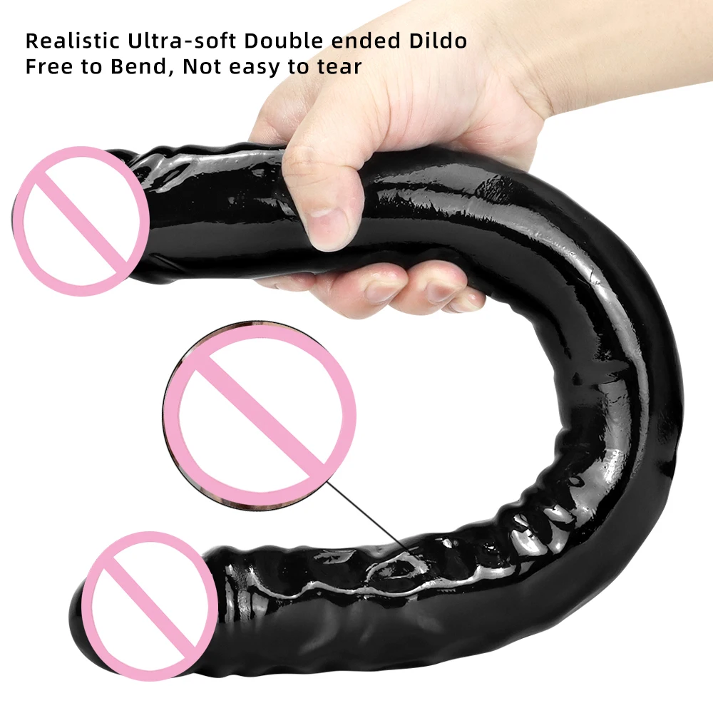 Long Double Head Dildo Realistic Penis Double End Phallus Anal Plug Big Penis for Women Lesbian Masturbator for Adult Sex Toys18