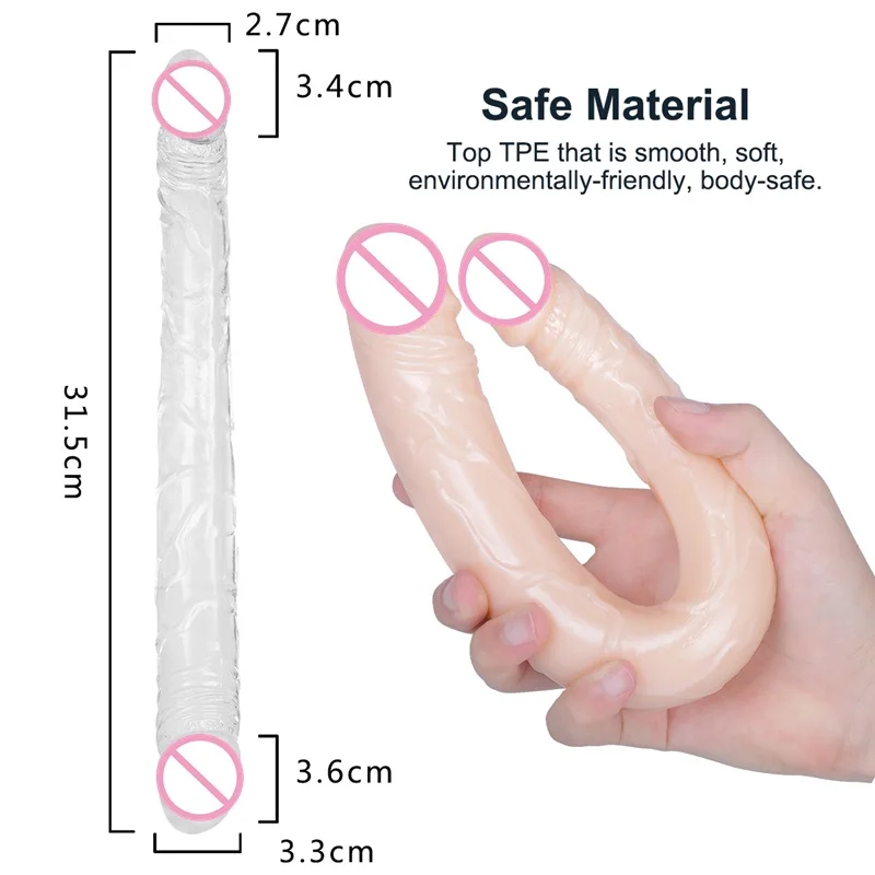 23.5-37.5Cm Double Dildo Realistic Mini Soft Dildo Anal Sex Toys Women Dildo Huge Lesbian Masturbator Double Ended Dong Penis