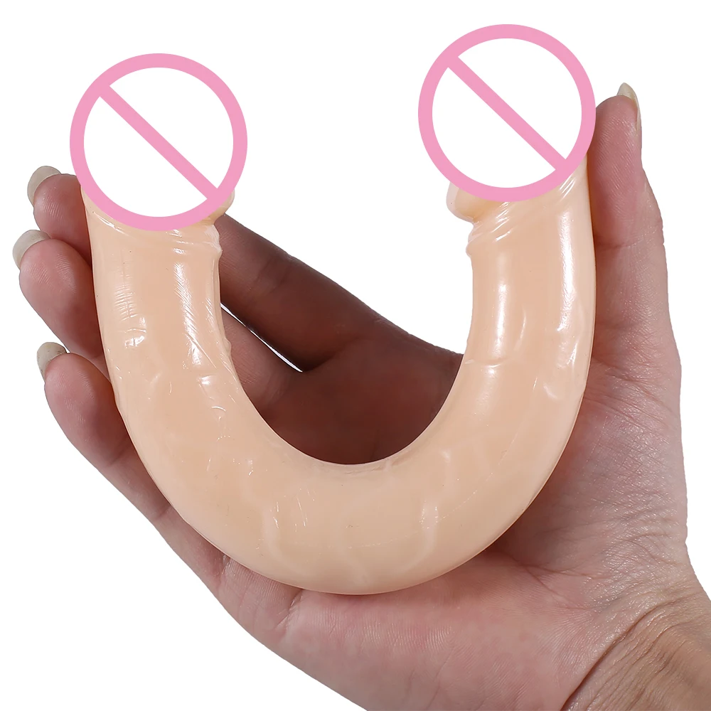 23.5-37.5Cm Double Dildo Realistic Mini Soft Dildo Anal Sex Toys Women Dildo Huge Lesbian Masturbator Double Ended Dong Penis