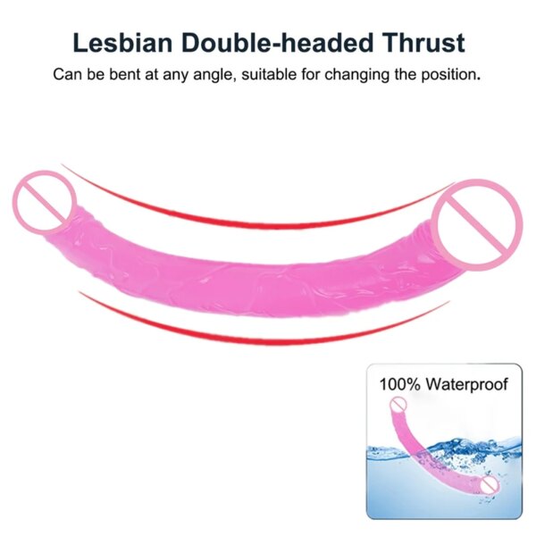 23.5-37.5Cm Double Dildo Realistic Mini Soft Dildo Anal Sex Toys Women Dildo Huge Lesbian Masturbator Double Ended Dong Penis