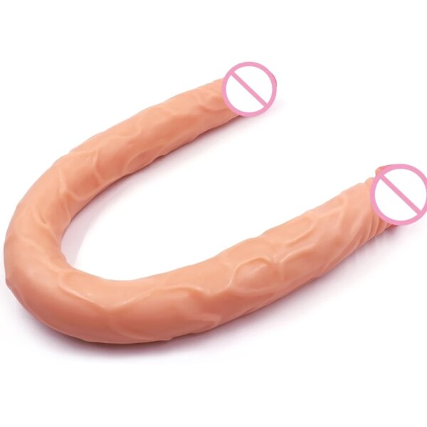 flesh Double Head Dildo Long Realistic Dildo Double Ended Dildo Flexible Penis for Women Masturbator Sex Toys for Lesbian