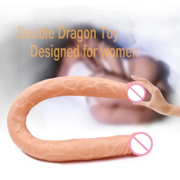 flesh Double Head Dildo Long Realistic Dildo Double Ended Dildo Flexible Penis for Women Masturbator Sex Toys for Lesbian
