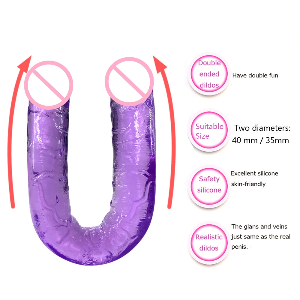 Double Head Realistic Dildo for Women Long Anal Play for Men Couple Ended Dildo Flexible Big Penis Adult Sex Toys for Lesbian Double Head Realistic Dildo for Women Long Anal Play for Men Couple Ended Dildo Flexible Big Penis Adult Sex Toys for Lesbian