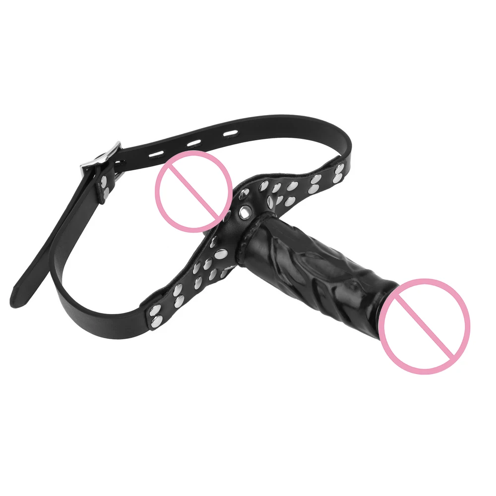 Double Ended Dildo Gag Silicone Open Mouth Gag Dildo Oral Strap On Penis Plug Harness Bdsm Bondage Adult Games Slave Sex Toys